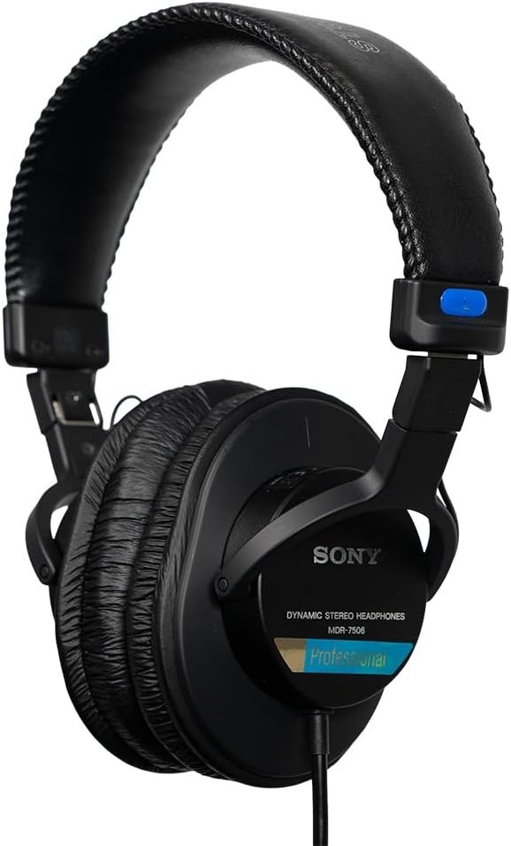 Sony MDR-7506 Studio Monitoring Wired Closed-Back Over-Ear Headphones Black