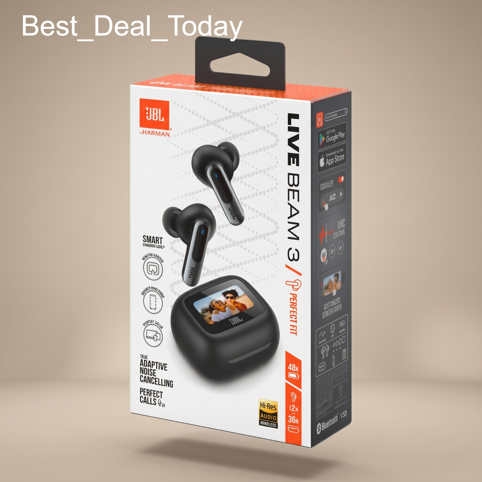 JBL Live Beam 3 True Wireless Noise-Cancel Stick Earbuds Bluetooth Waterproof