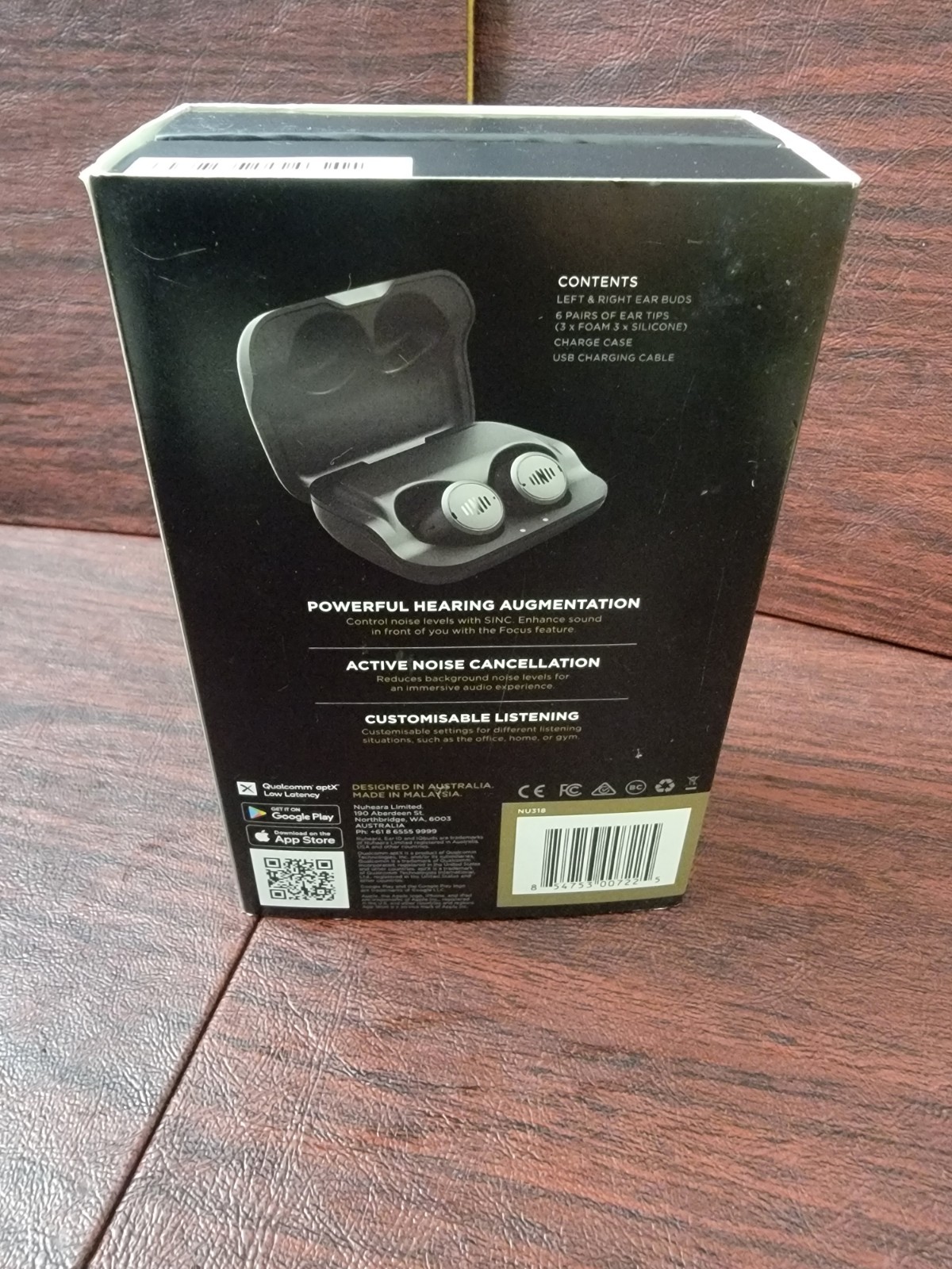 Nuheara NU318 IQbuds2 Max with Ear ID Enhanced Hearing Noise Cancellation Hi-Fi