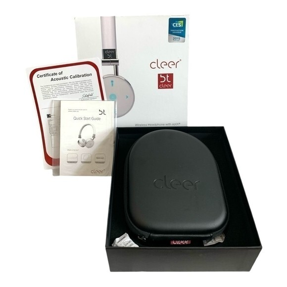 CLEER BT Wireless Over-Ear Bluetooth Headphones Lightweight White Silver NIB