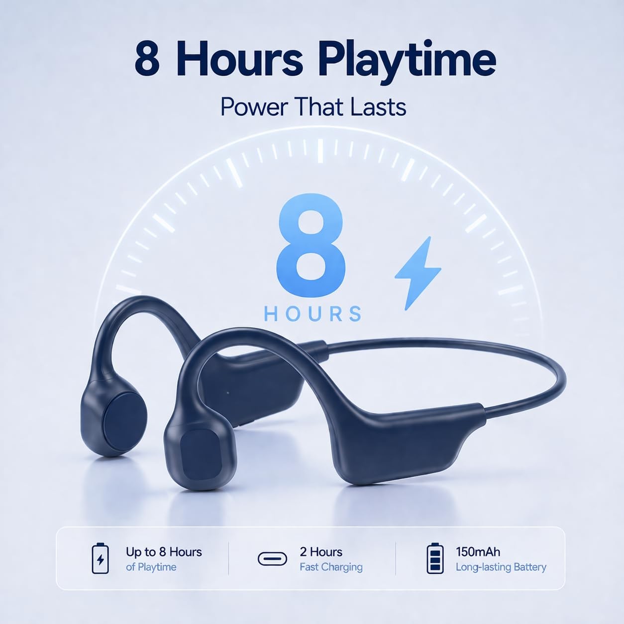 Bone Conduction Headphones, Open Ear Headphones Wireless Bluetooth 5.4 with M…