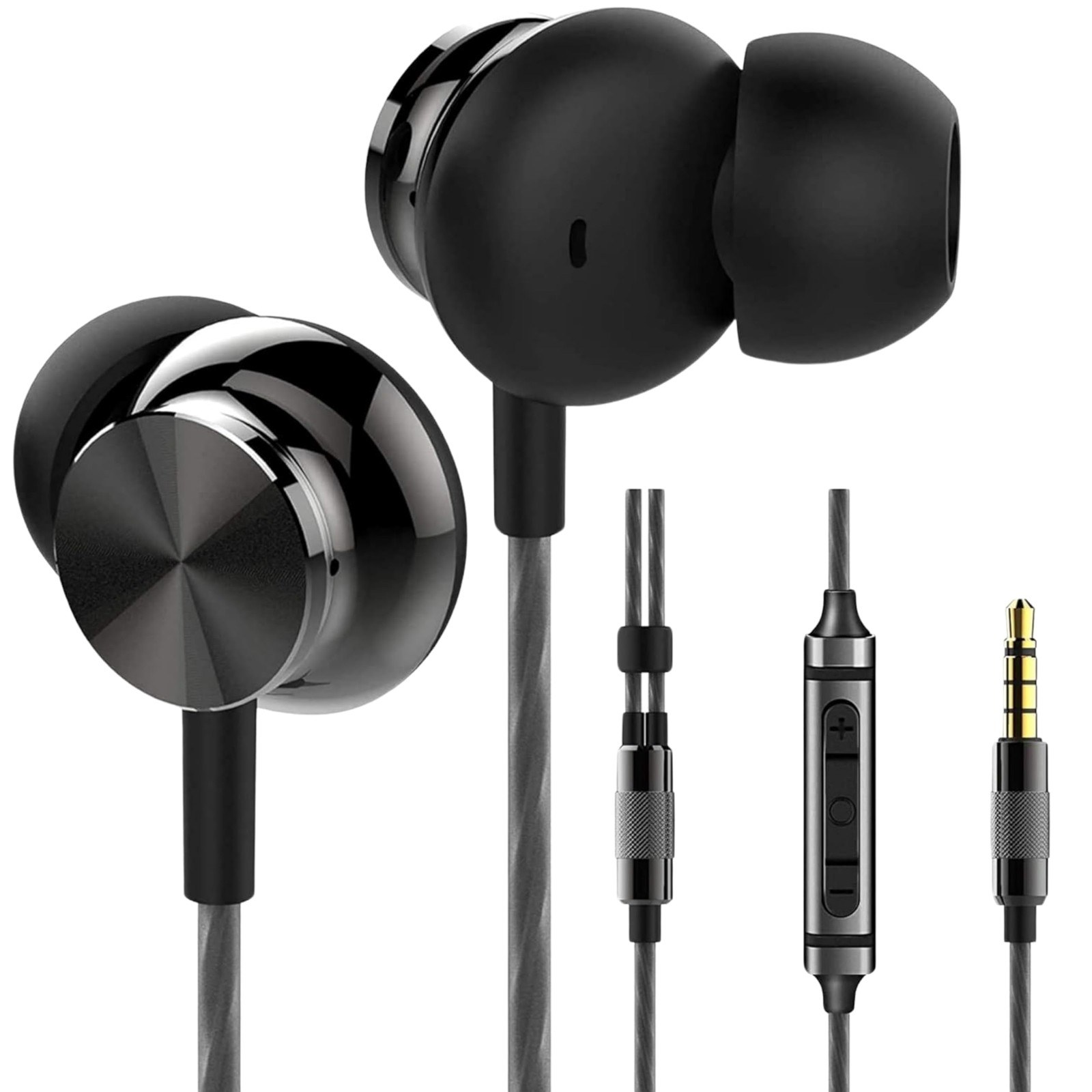 Betron BS10 Earphones Wired Headphones in Ear Noise Isolating One Size, Black