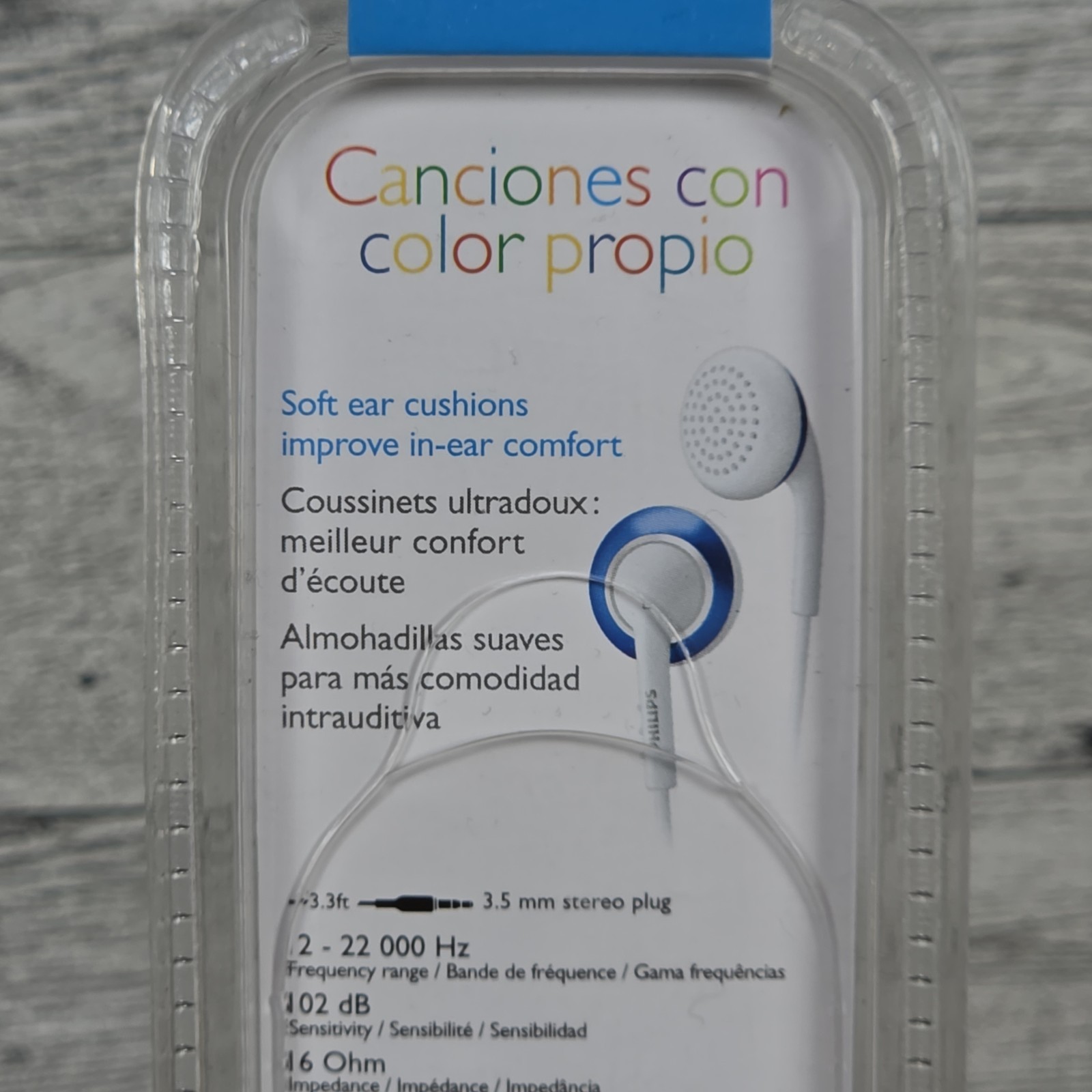 Vintage Philips Color Tunes EarBuds SHE2648 – Blue & White NEW SEALED