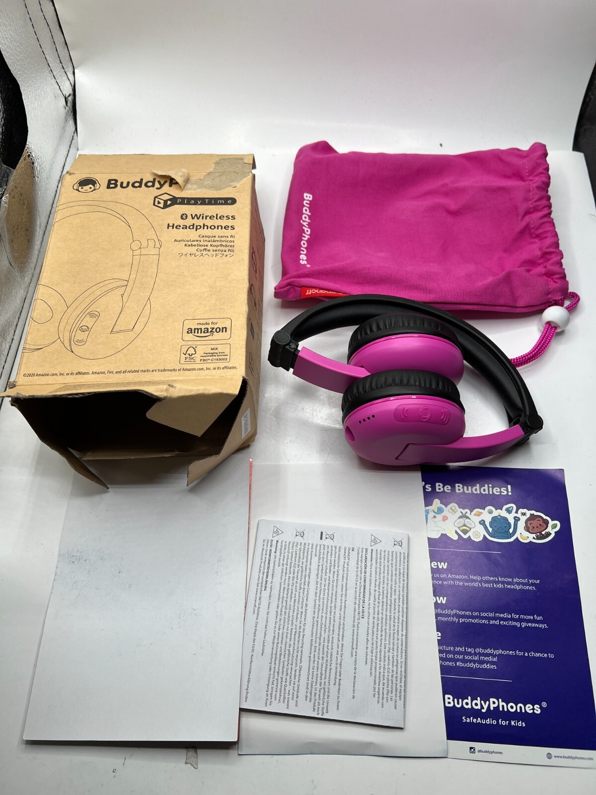 BuddyPhones OPLTKDGCH49/20 TIMEP-PINK POP Time Pro Wireless Headphones PINK