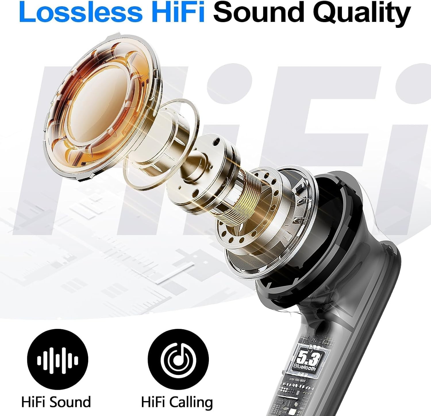 Wireless Ear Buds Bluetooth 5.4 Headphones 60H Playtime Deep Bass Stereo Earb…