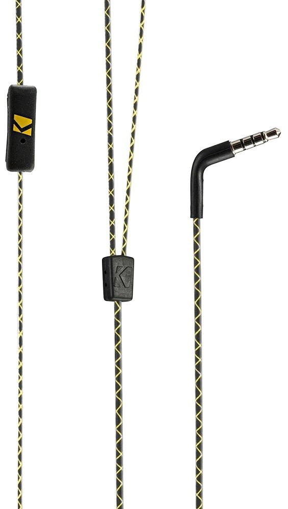 Kicker 46EB74 In Ear Wired Earbuds Black Stereo Audio with Built In Mic