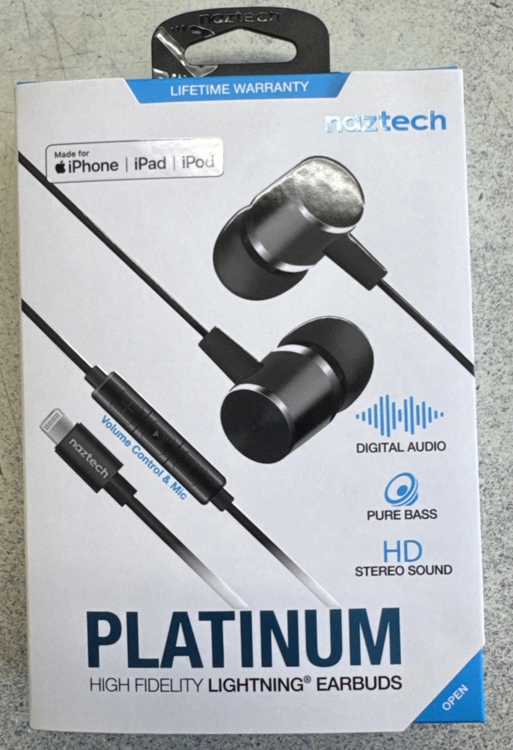 Naztech Platinum High Fidelity Lightning Earbuds for Hands-free Music and Calls