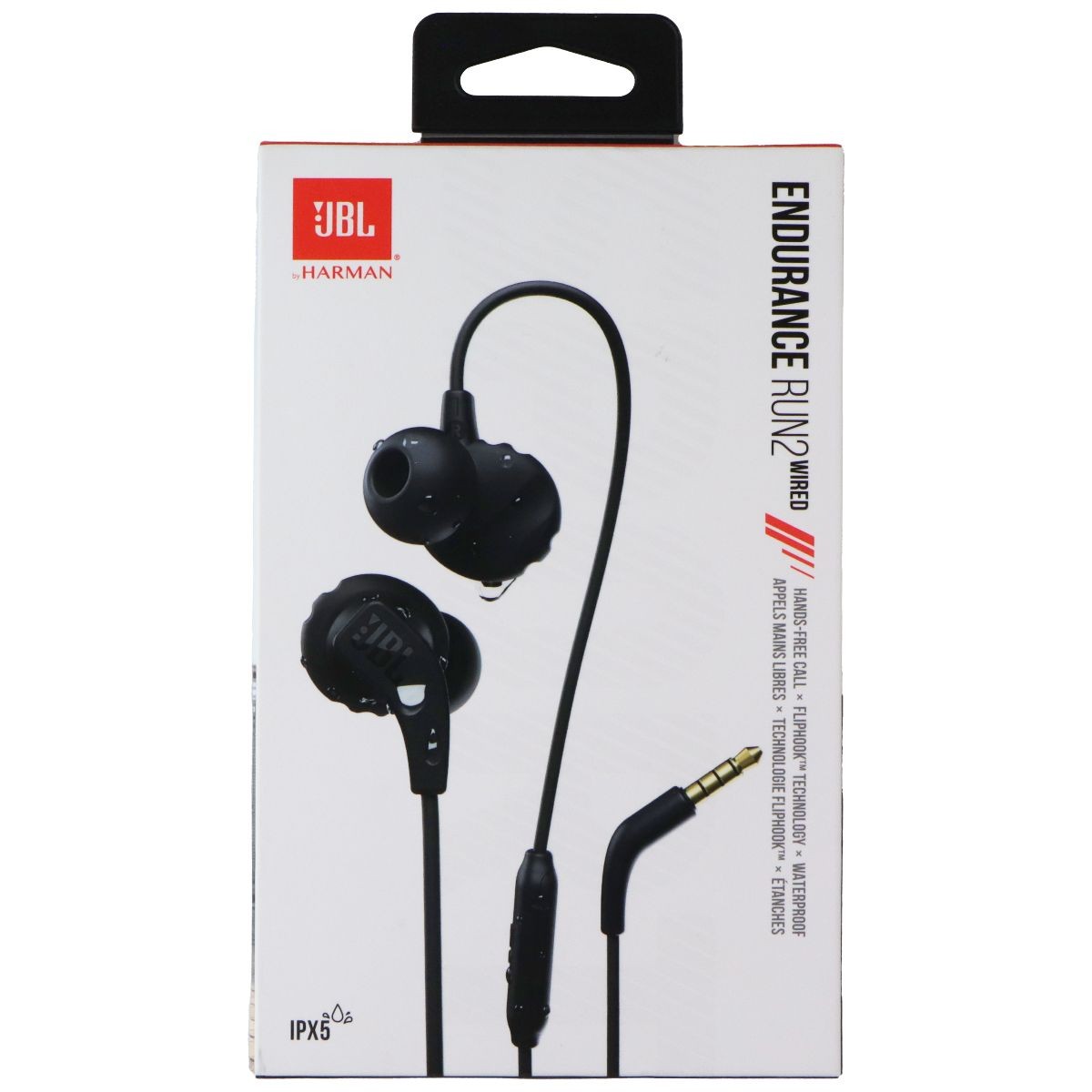 JBL Endurance Run2 Wired Headphones with Microphone – Black