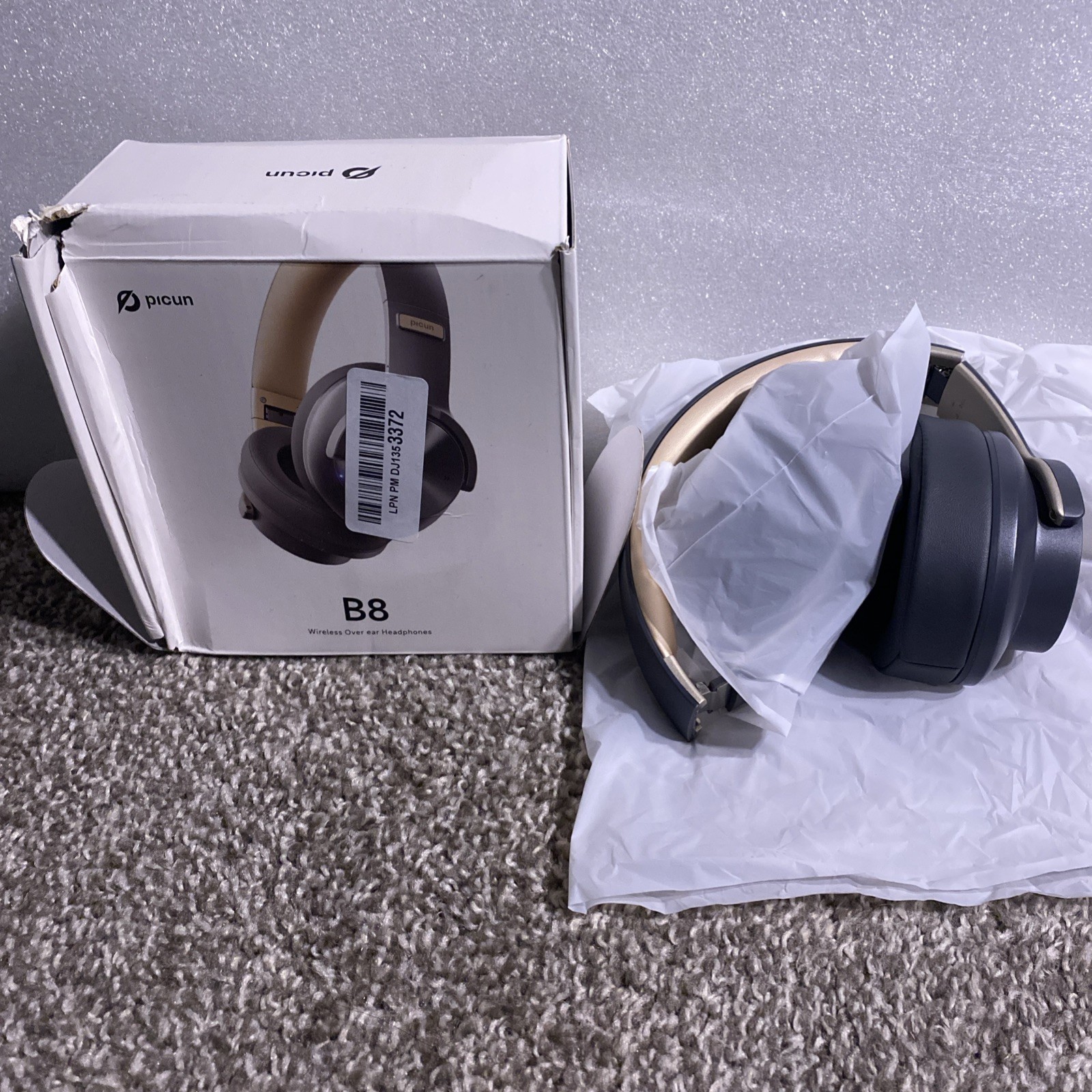 Picun B8 Wireless Bluetooth Over-Ear Headphones 40mm Ashen Golden