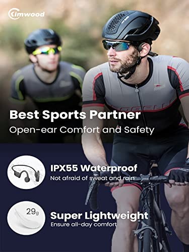 KIMWOOD BONE CONDUCTION HEADPHONES OPEN-EAR WIRELESS BLUETOOTH SPORT – GRAY