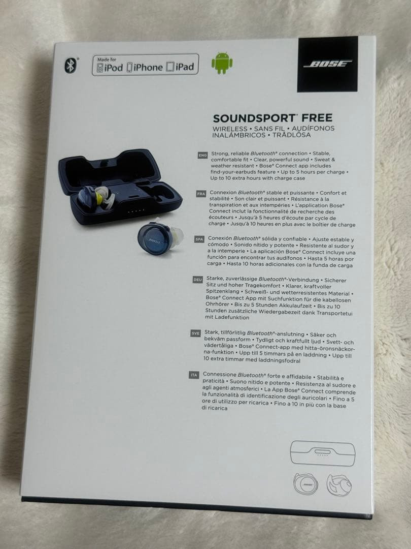 Bose SoundSport Free Wireless Earphones Midnight Blue Yellow Citron Bluetooth