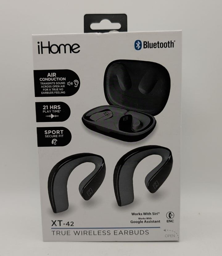 iHome True Wireless Earbuds Sport Touch control EarHook Headphones with Mic