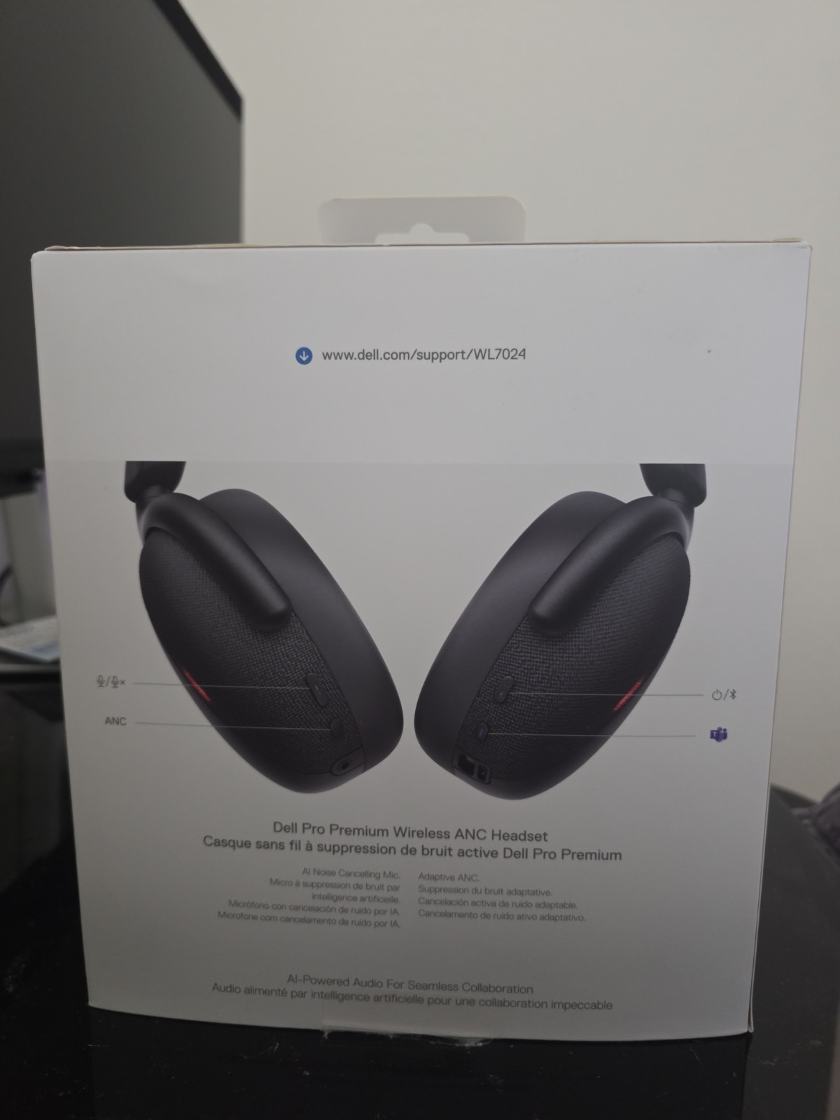 Dell WL7024 Wireless Headphones with ANC Active Noise Cancellation