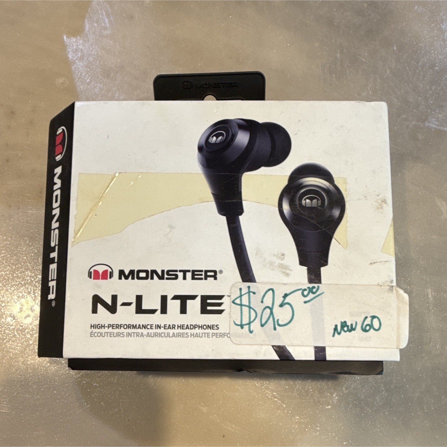 Monster N-LITE In-Ear Earbuds Black 3.5mm w/ Mic In-Line Control MPN