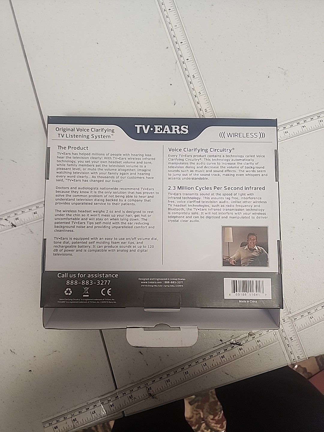 TV Ears Wireless Black Version 5.0 Item #11641 Voice Clarifying Listening