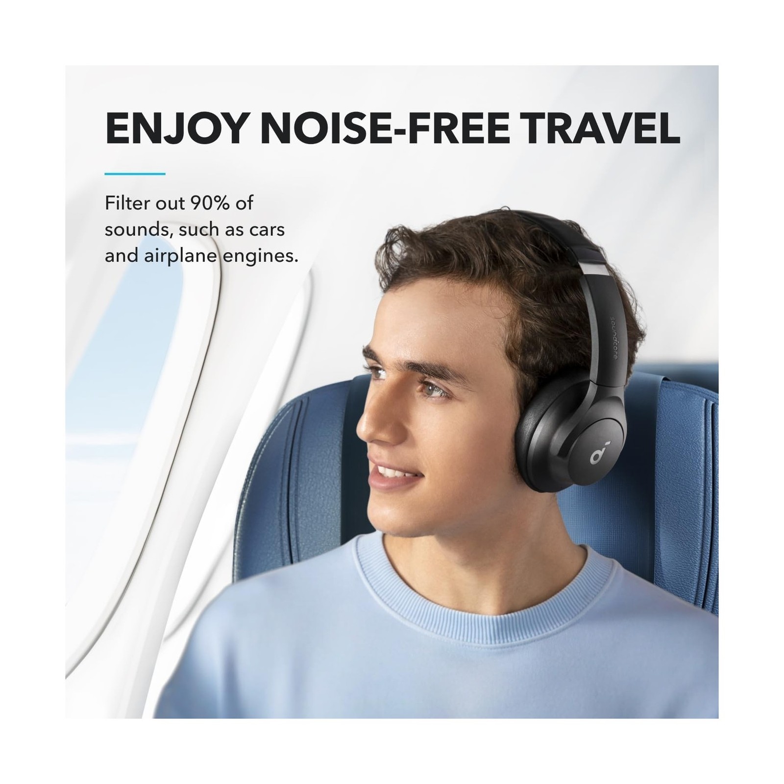 Soundcore by Anker Q20i Hybrid Active Noise Cancelling Headphones, Wireless O…