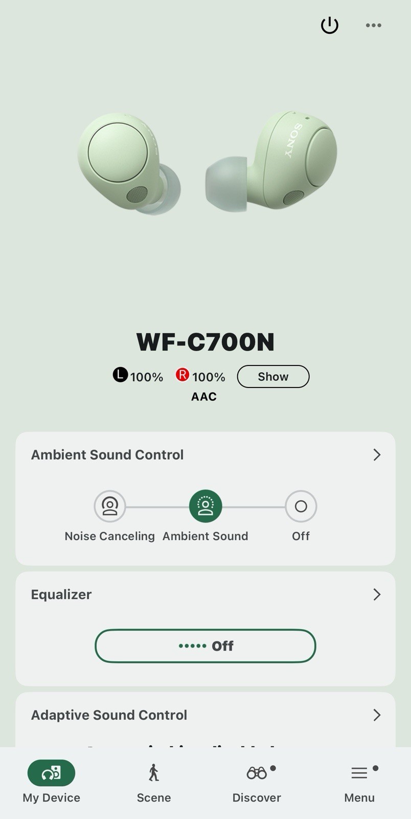 Sony WF-C700N Truly Wireless In-Ear Bluetooth Headphones Sage WFC700N/G