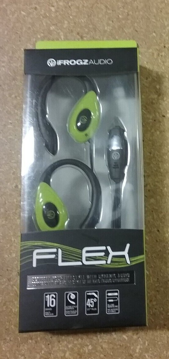 iFrogz Audio Flex Headphones In-line Mic Phone Jack Plug in Pink or Green