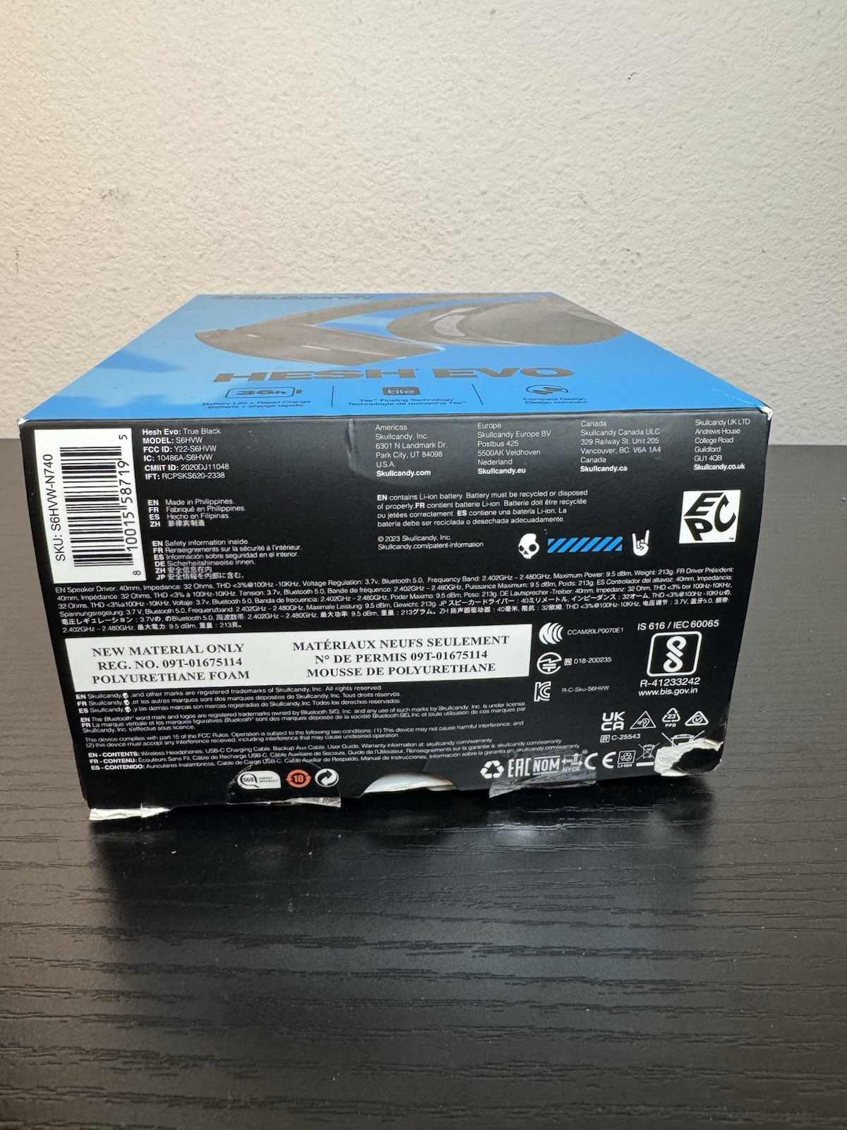 Skullcandy Hesh Evo Wireless Over-Ear Headphones – True Black