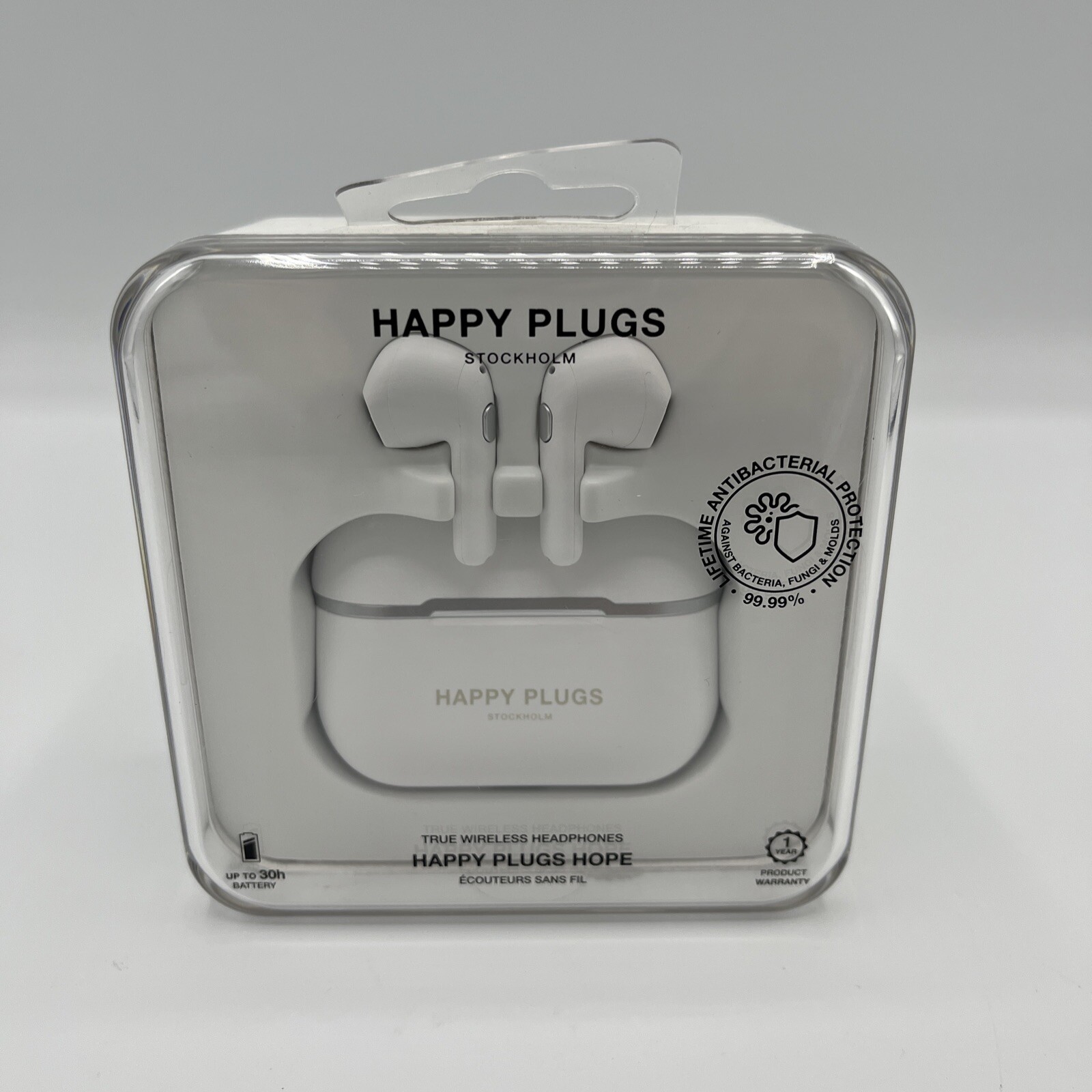 New Sealed! Happy Plugs Hope In-Ear Truly Wireless Headphones – White