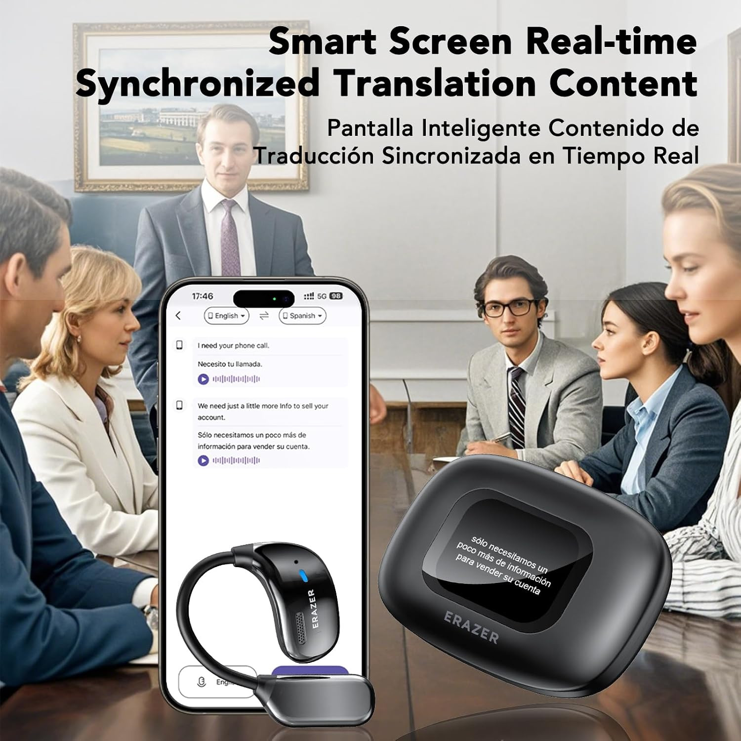 ERAZER XF23 AI Translation Earbuds Real Time 135 Languages Translator Ear Buds