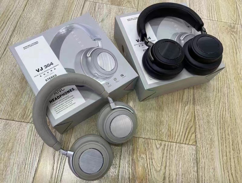 VJ 364 Bluetooth Headphones Black & Gray, ANC, Foldable, Adjustable Headband