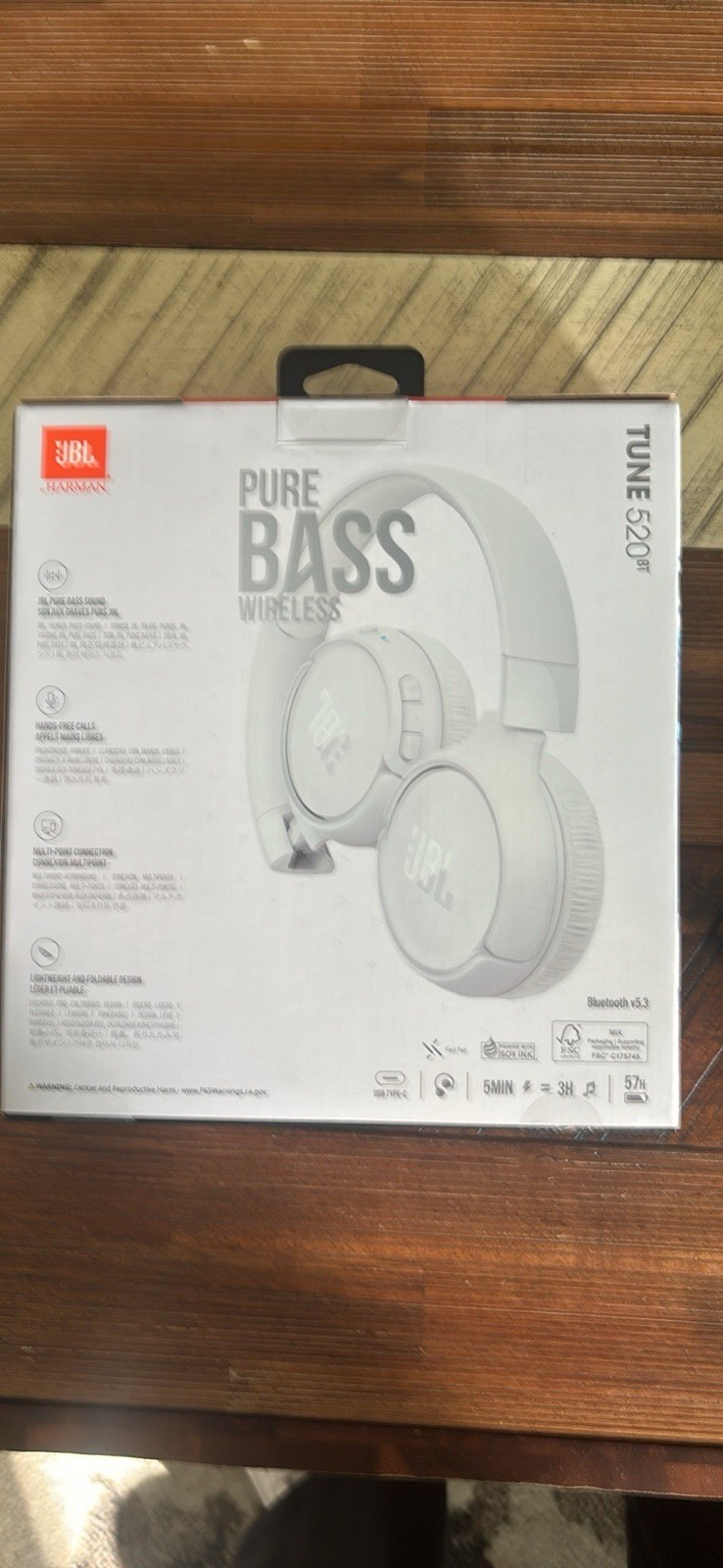 JBL Tune 520BT Wireless Bluetooth Headband Headphones Foldable Multi-Point Calls