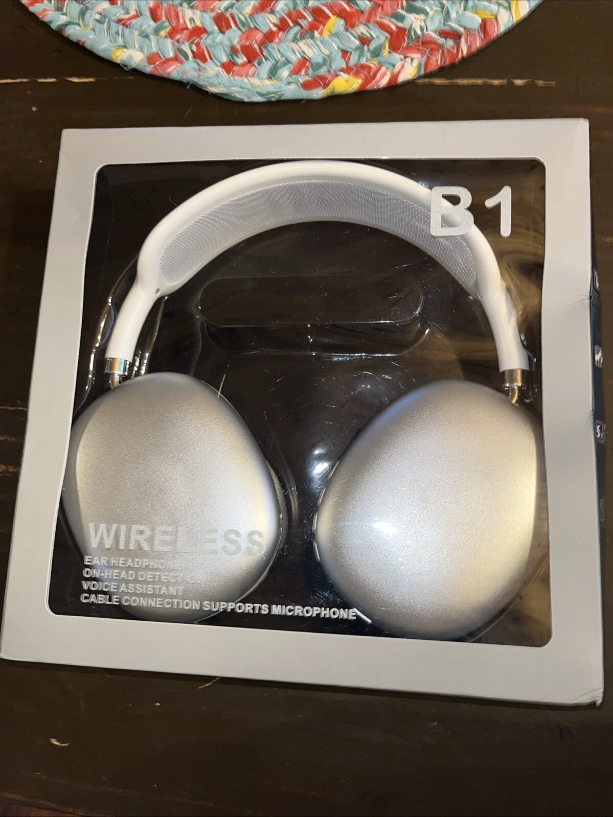 MS-B1 Wireless Eat Headset Bluetooth Headphones White Silver