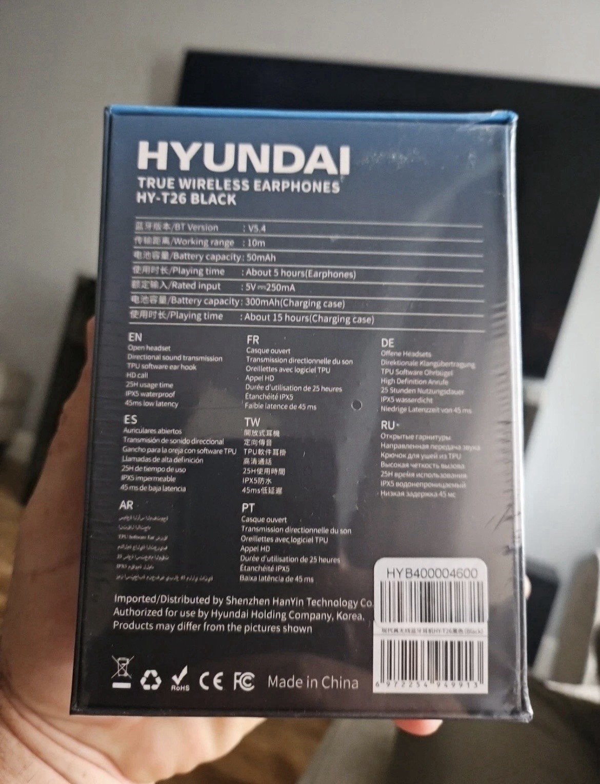 Hyundai HY-T26 Bluetooth 5.4 Earphones OWS Sports Wireless Headphones NEW IN BOX