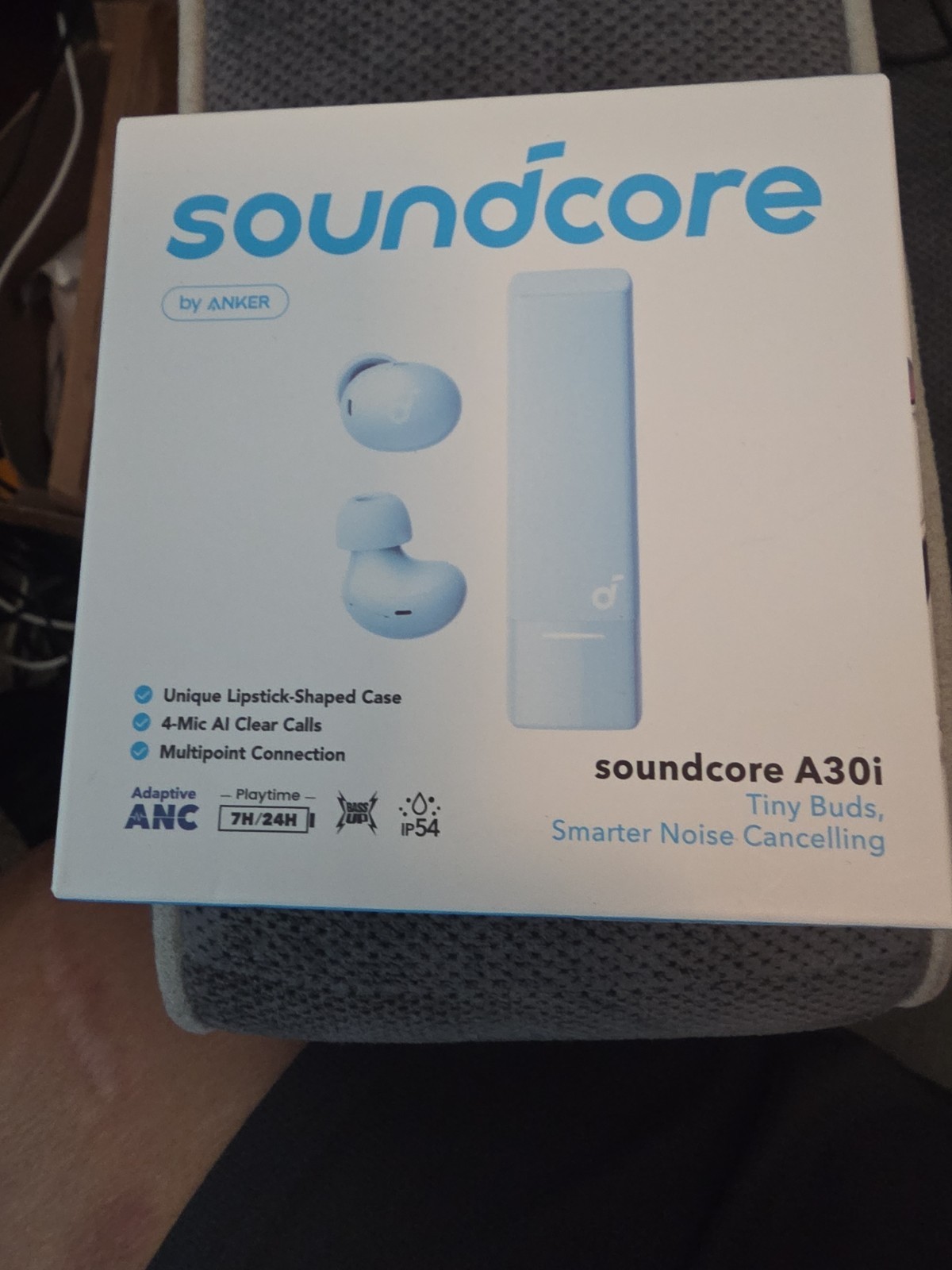 Soundcore A30i Smart Noise Cancelling Ear Buds-New-Factory Sealed-White/Pink/Blu