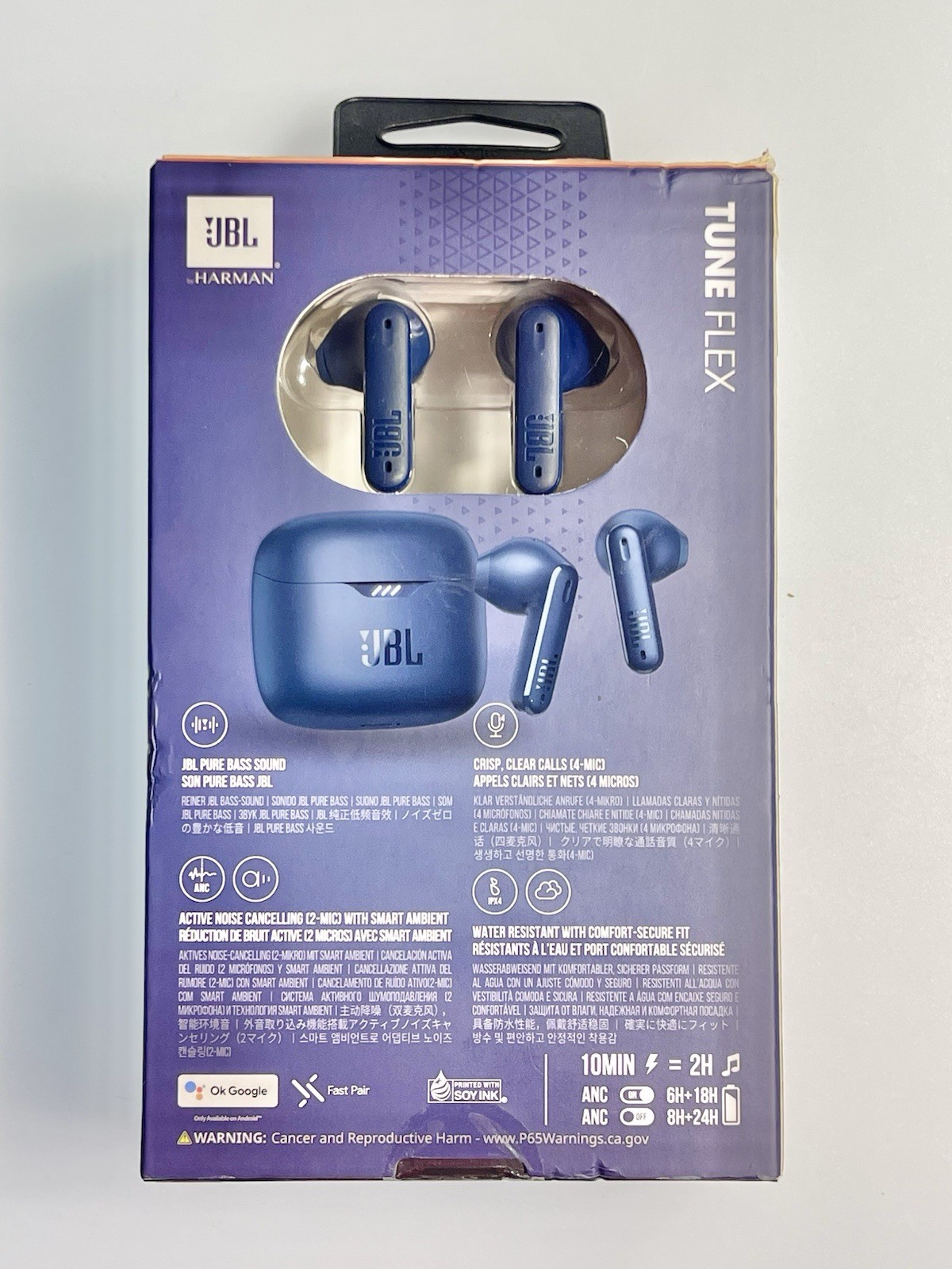 By Harman JBL Tune Flex True Wireless Bluetooth Noise Canceling Earbuds Blue