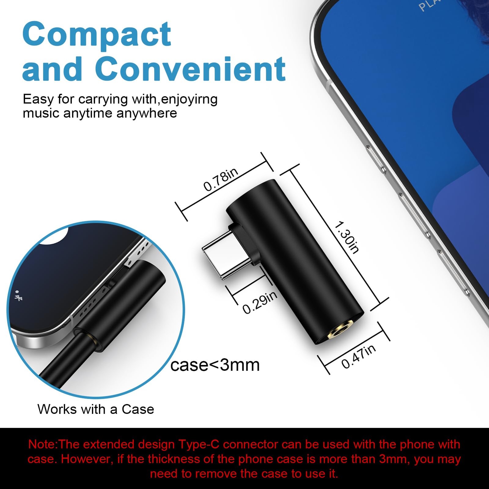USB C to 3.5mm Headphone Jack Adapter for Samsung Galaxy A17 A16 A35 S26 Ultra S