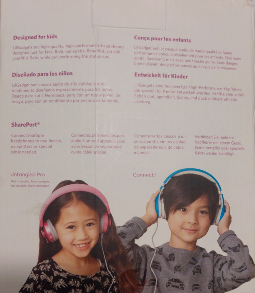 LilGadgets Connect+ Kids Headphones Wired Foldable School Headset SharePort