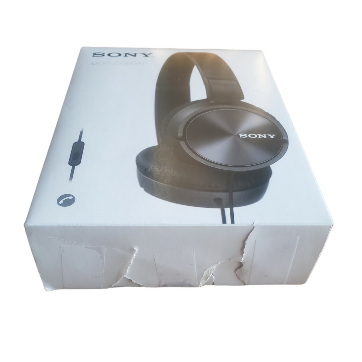 Sony MDR-ZX310AP On the Ear Headphones – Black Both Sided Tangle Free Cable