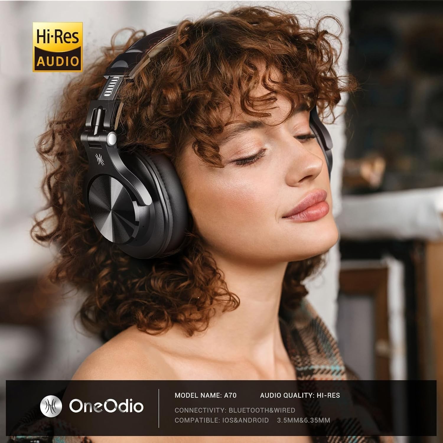 High-Resolution A70 Over-Ear Headphones: Bluetooth 5.3 & Sound Isolation