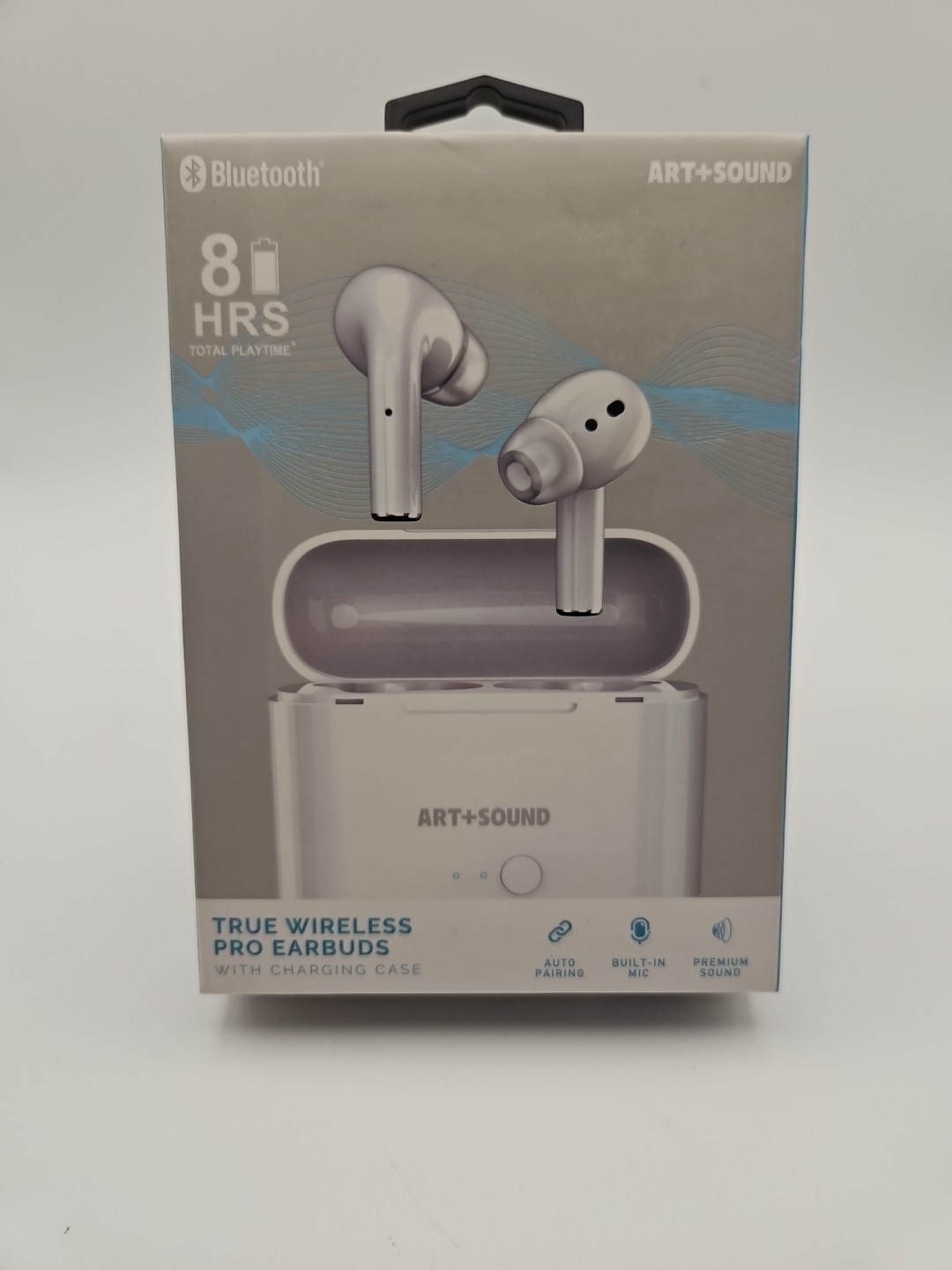True Wireless Pro Earbuds With Charging Case White Bluetooth Headphones NEW 8HR