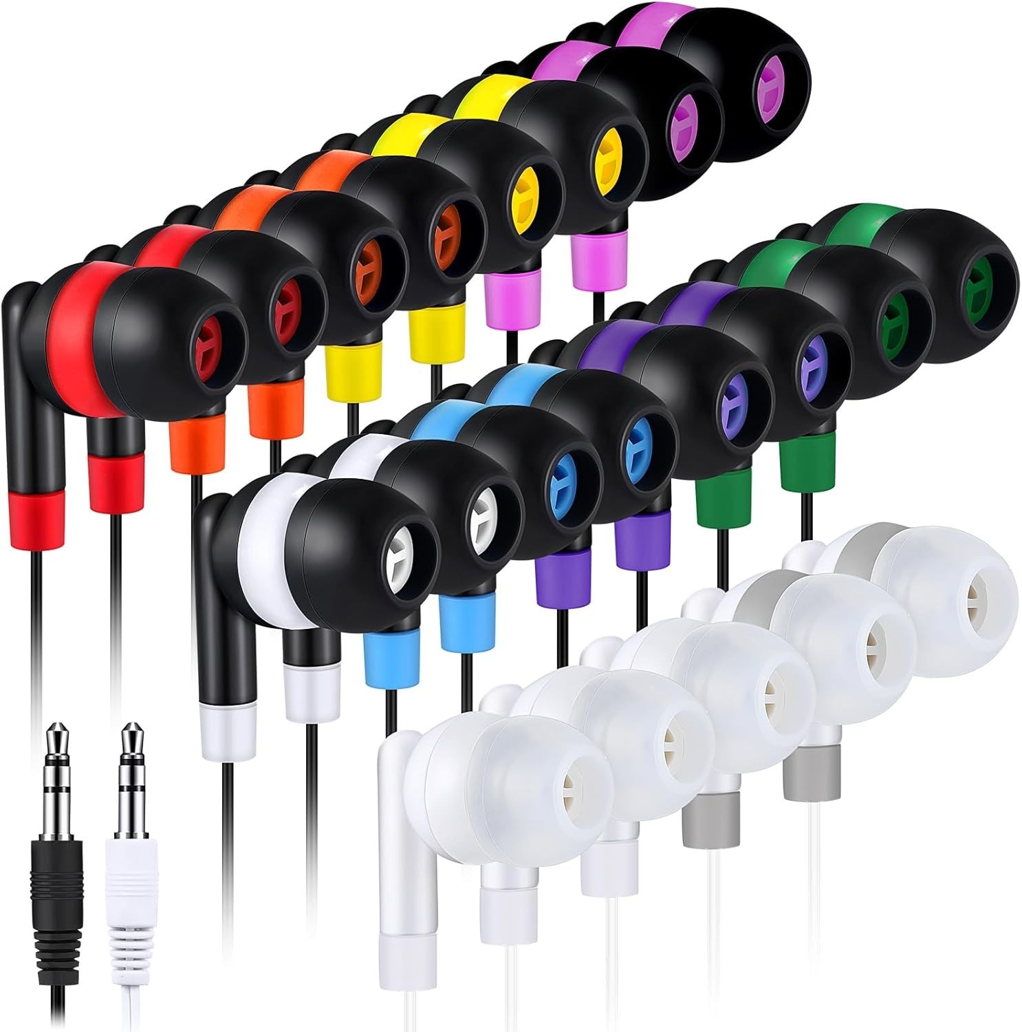 100 Pack Wired Earbuds Bulk for Classroom Ear Headphones Wired Basic Student …