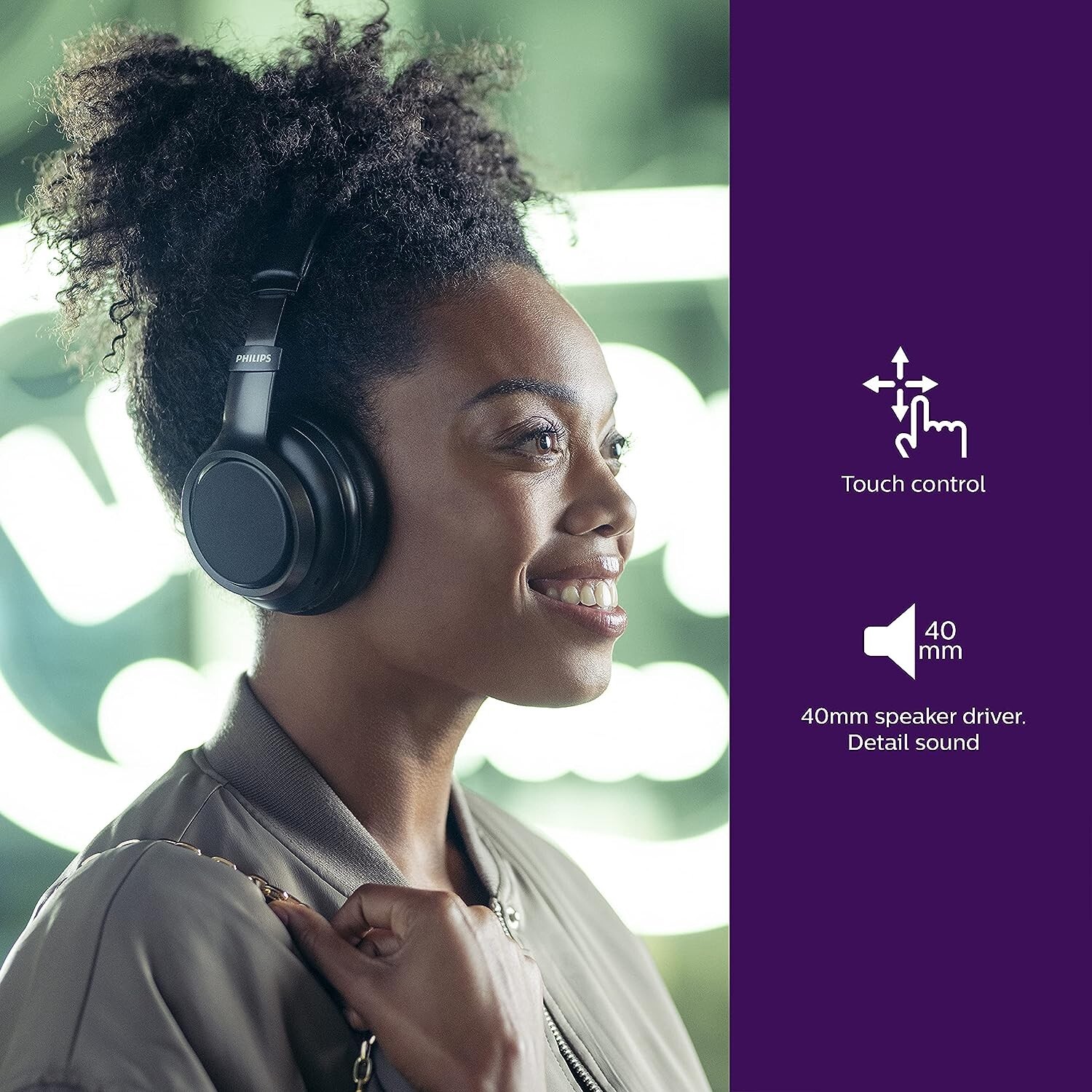 Philips H9505 Active Noise Canceling Bluetooth Over Ear Headphones