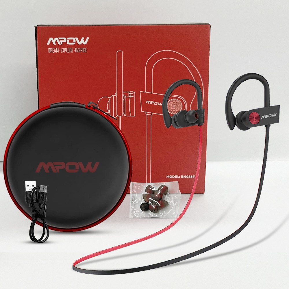 Mpow Wireless Bluetooth 5.3 Headset HiFi Stereo Headphone Sport Ear-Hook Earbuds