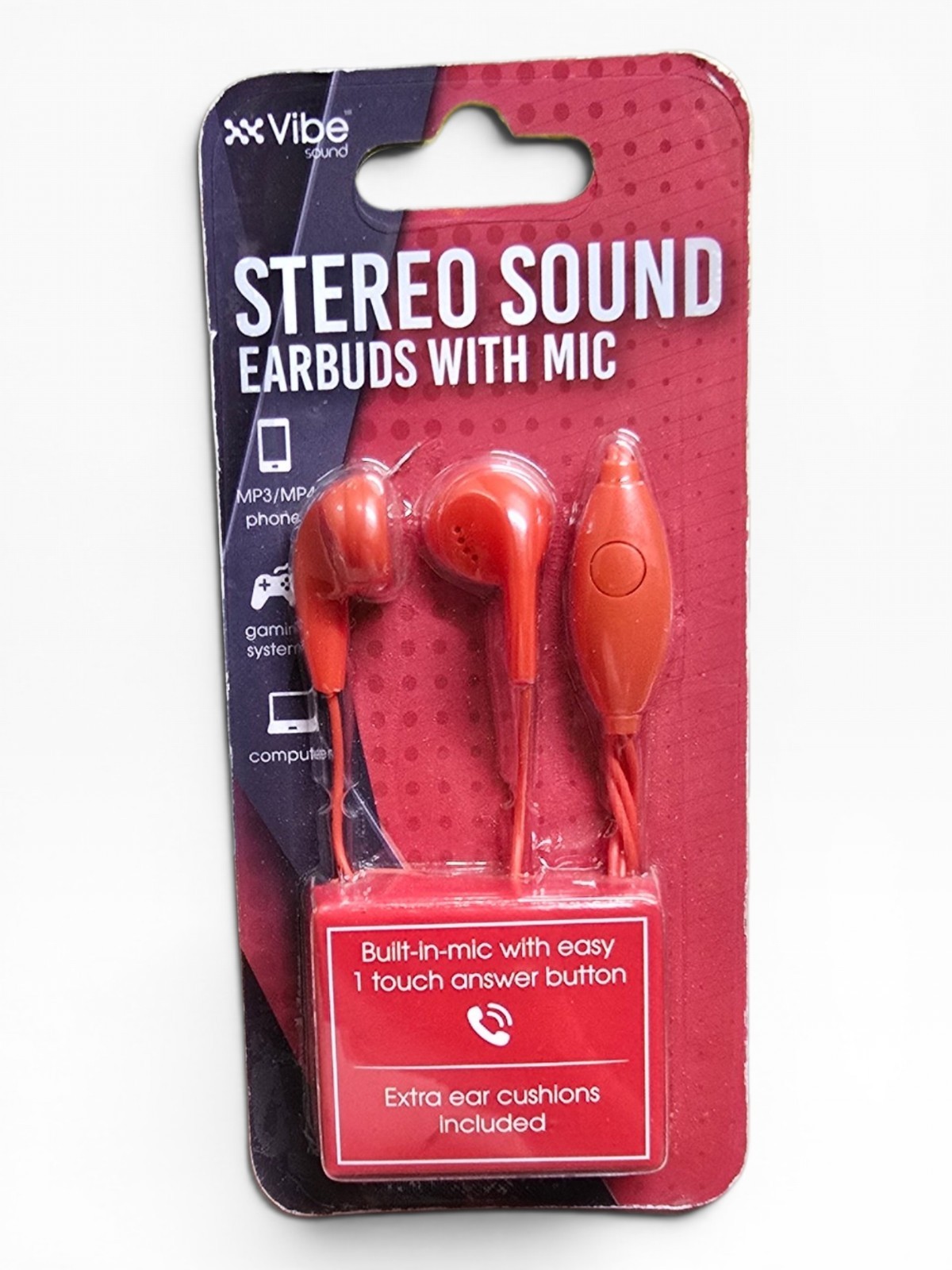 Choose Your Color Vibe Sound Stereo Earbuds With Mic 3.5mm Wired Headphones