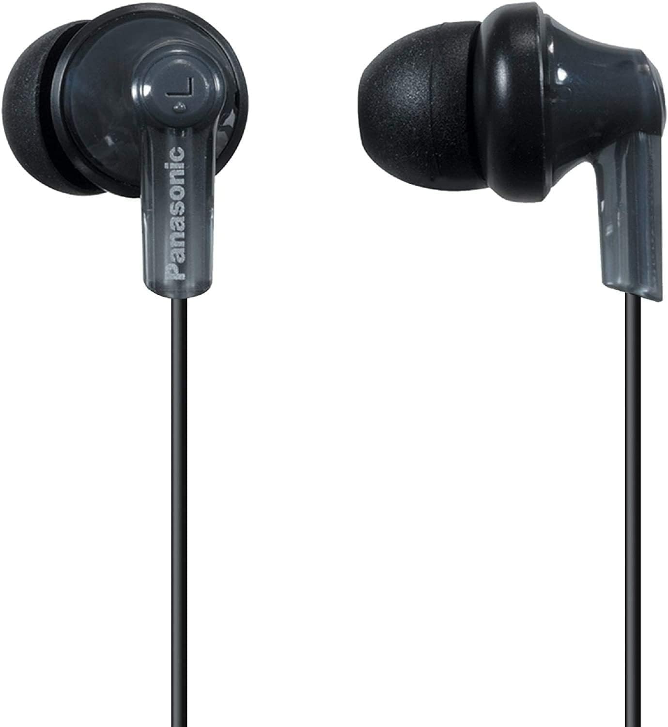 Panasonic ErgoFit Wired Earbuds, In-Ear Headphones with Dynamic S/M/L, Black