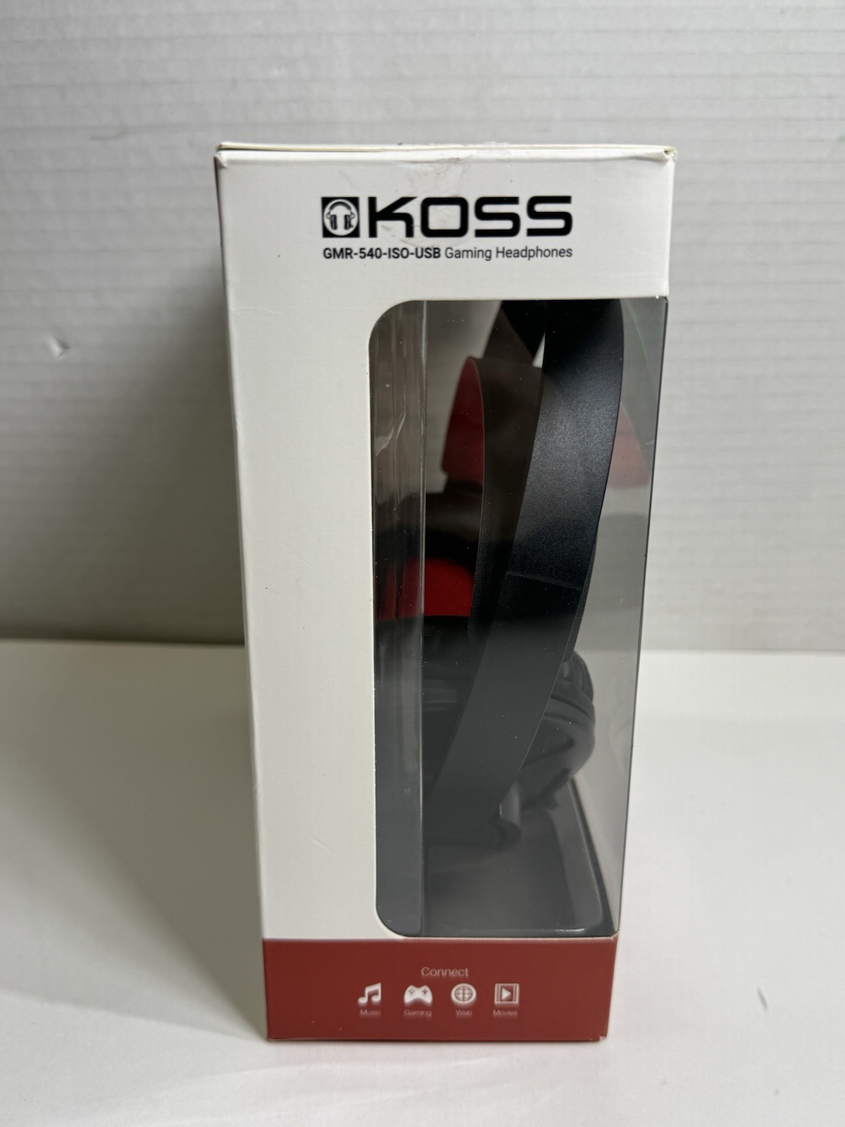 Koss Closed Back Gaming Headphones Boom Microphone USB Red GMR-540-USB OPEN BOX