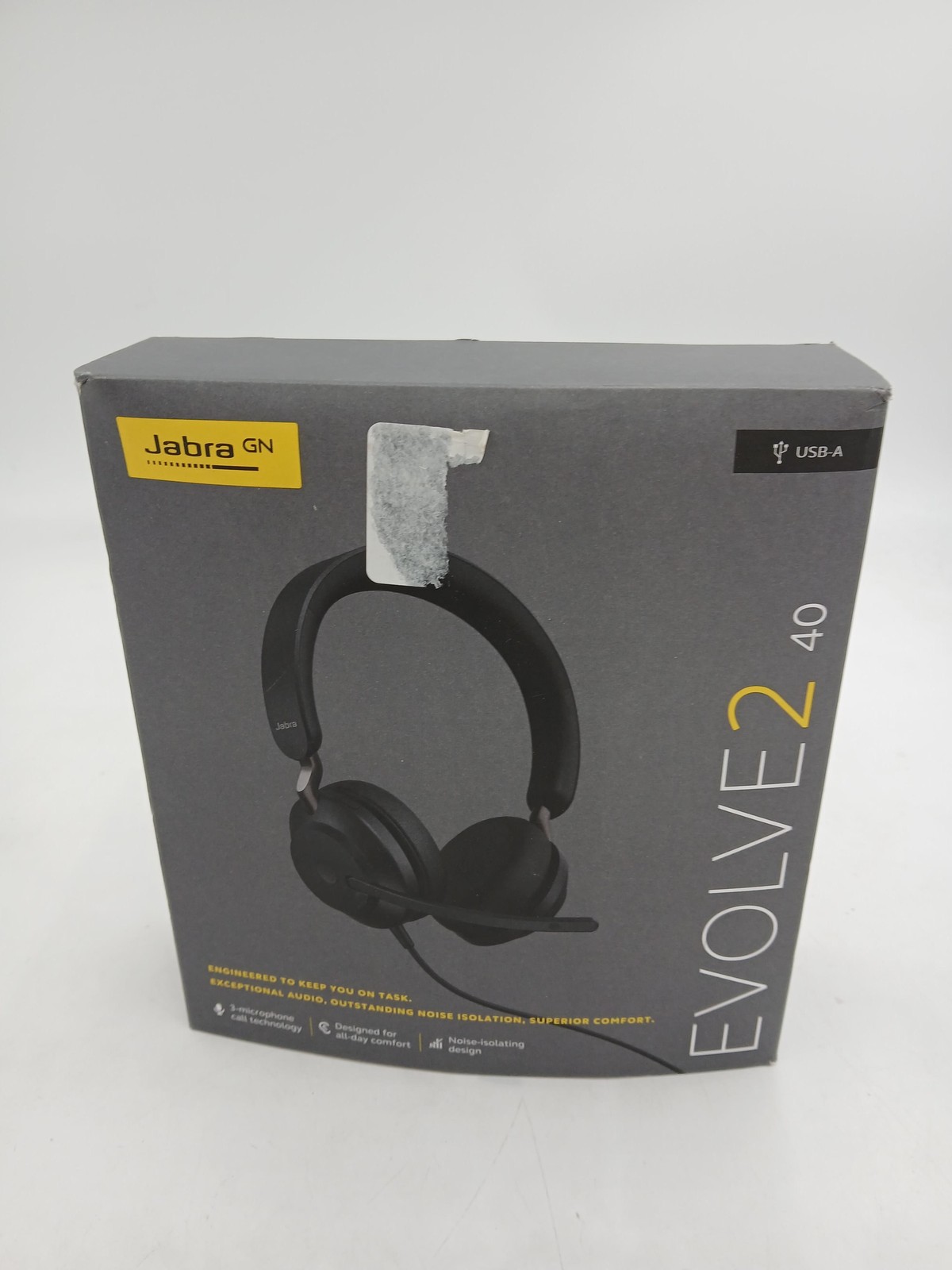 Jabra Evolve2 40 USB-A Stereo Headset Black On Ear Boom Mic Noise Isolating