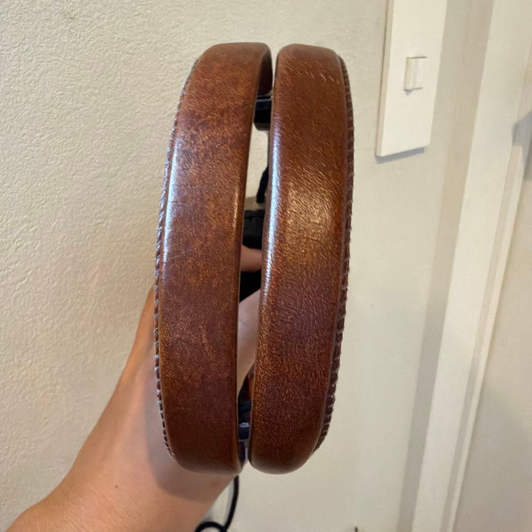 Pioneer SE-L40 Vintage Stereo Headphones Brass & Leather Working condition