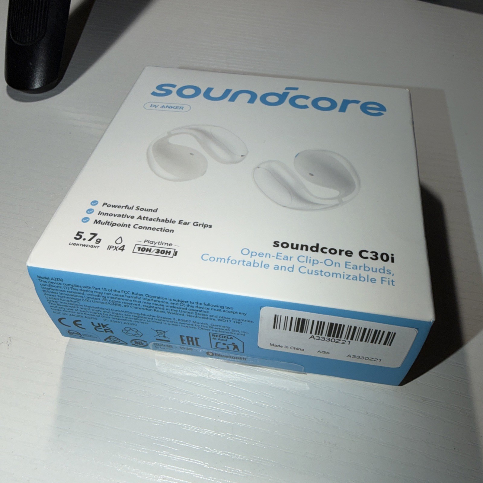 Soundcore C30i Open-Ear Earbuds Clip-On Headphones Comfort 10H/30H Playtime New