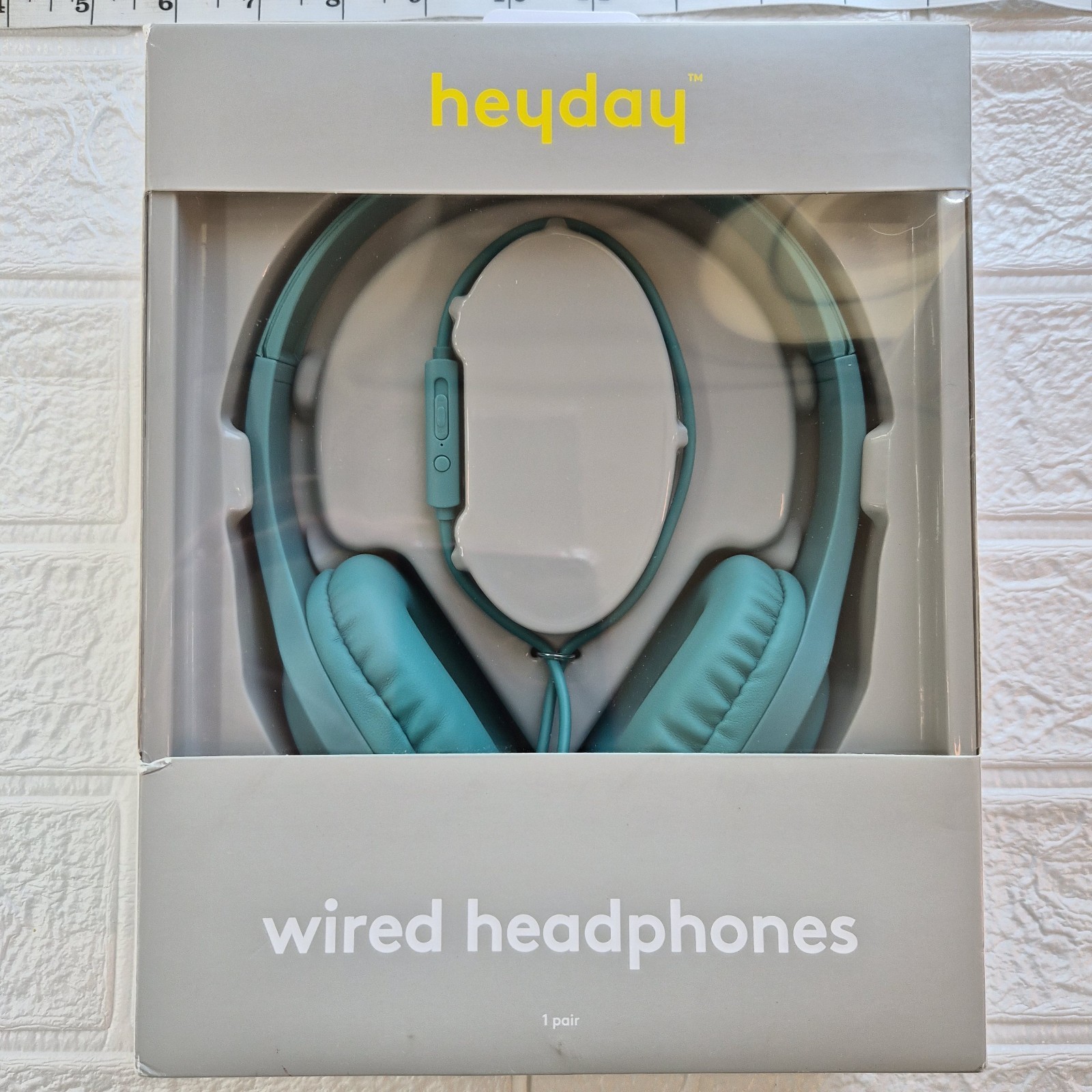 Aqua Teal Heyday Wired Headphones Outside Ear with Microphone New Sealed