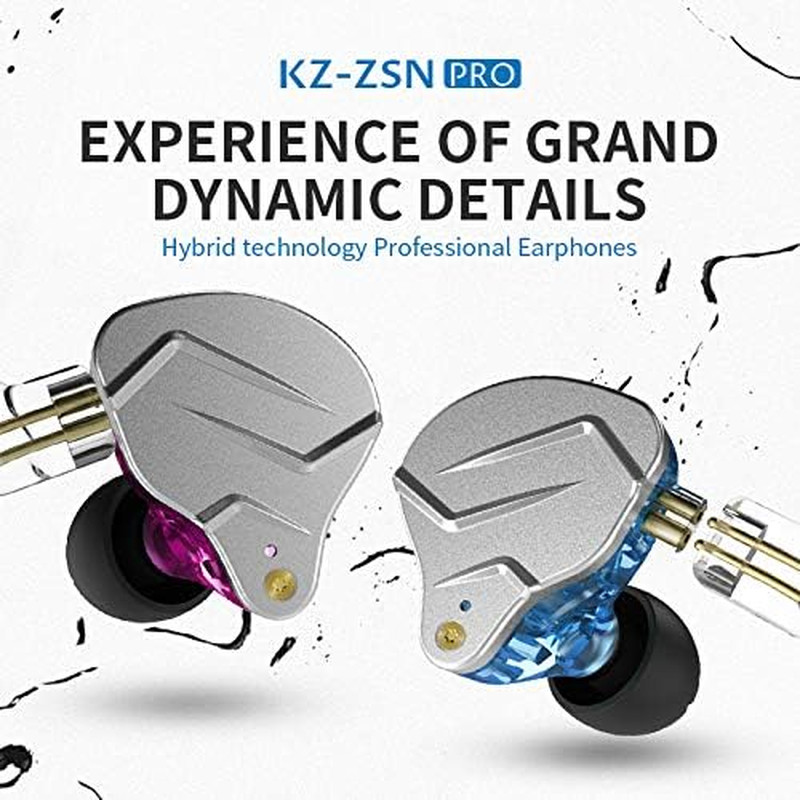 Linsoul KZ ZSN Pro Dual Driver 1BA+1DD Hybrid Metal Earphones Hifi In-Ear Monito