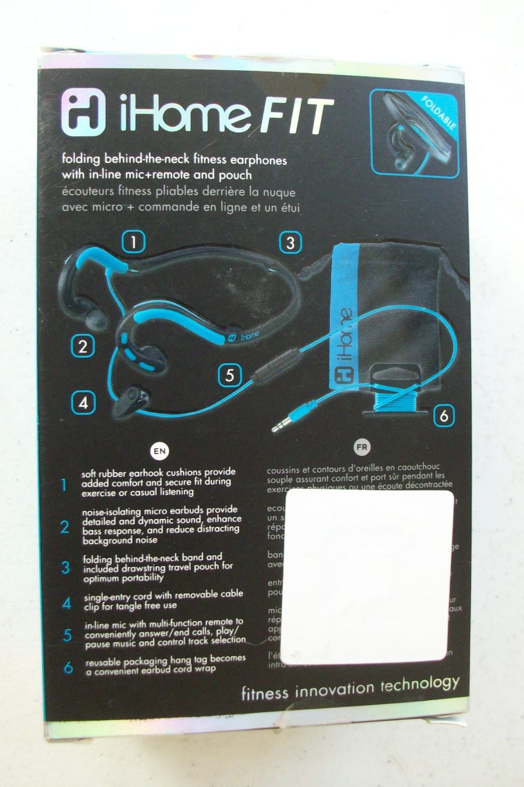 “IHome Fit Behind The Neck Earphones W/ Inline Mic & Remote” Excellent