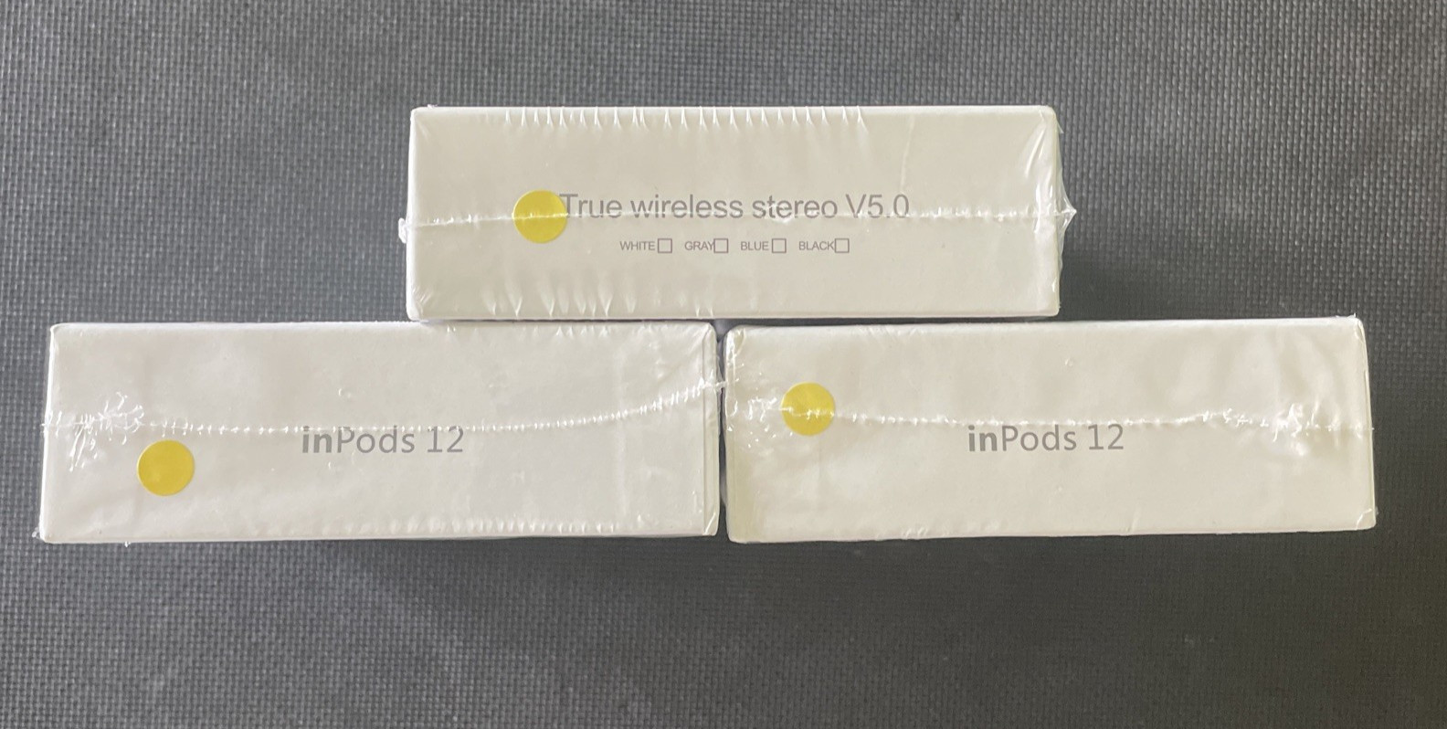 Lot of 3 InPods 12 True Wireless Stereo Earbuds V5.0 Android/ios/BT5.0 Yellow