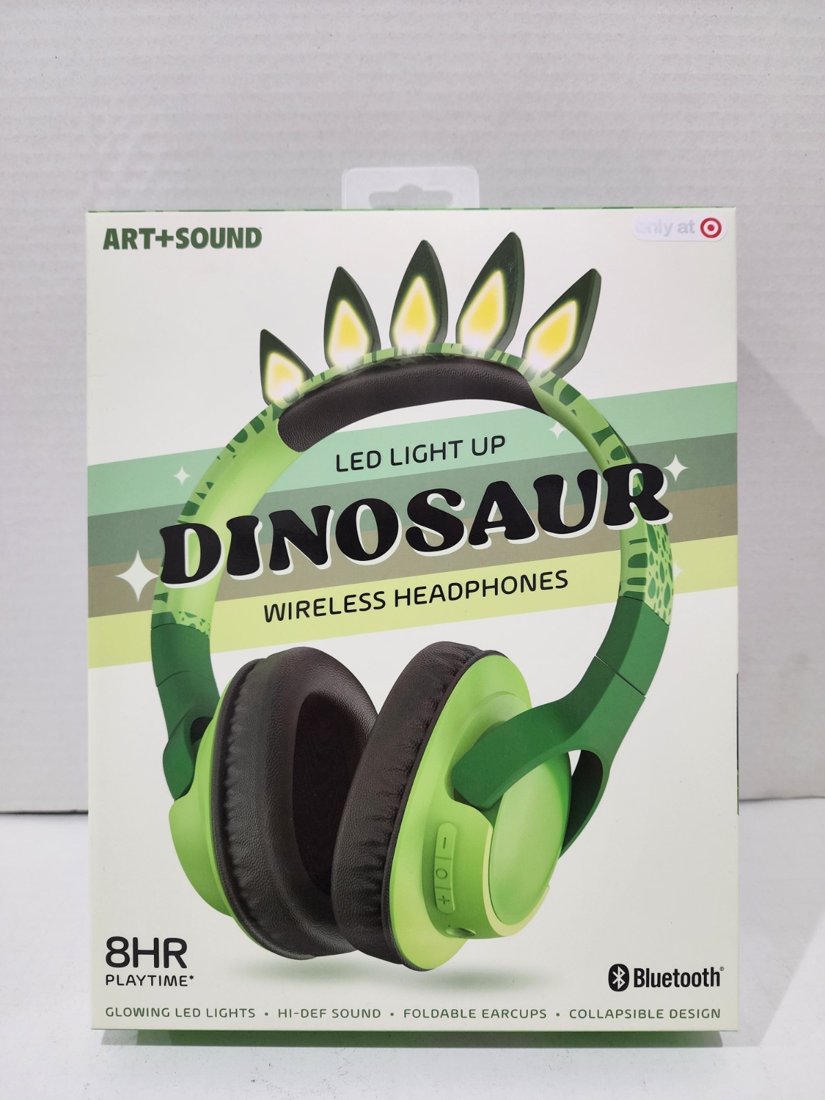 Art + Sound LED Light Up Dinosaur Wireless Headphones – NEW